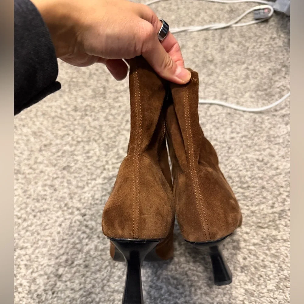 Madewell Justine ankle boot - suede dark coffee size 9 - Picture 7 of 10